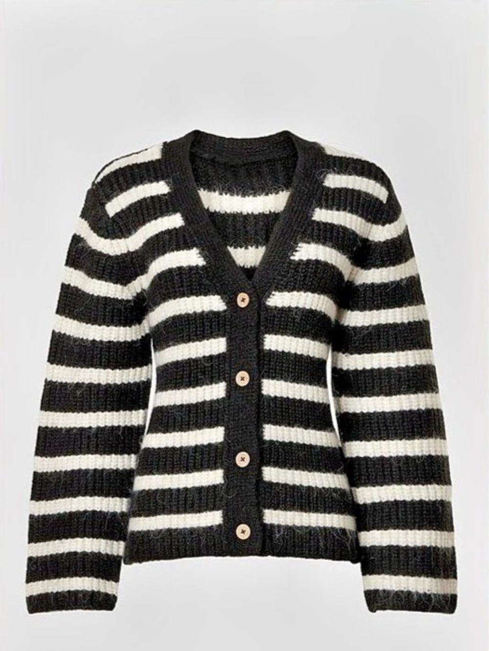 Slate & Willow Striped Cardigan in Black & White
